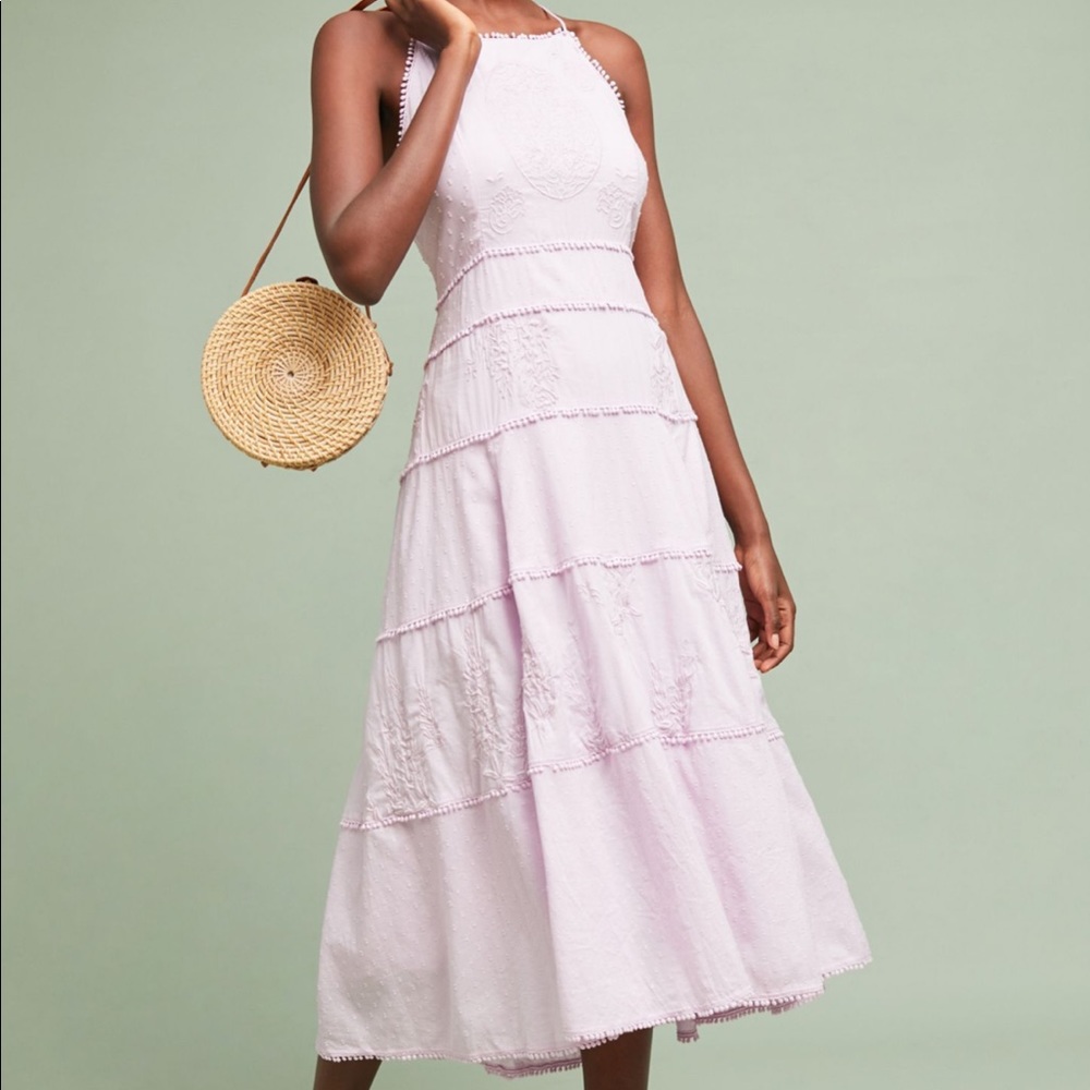 Anthropologie Lavender High Low Dress